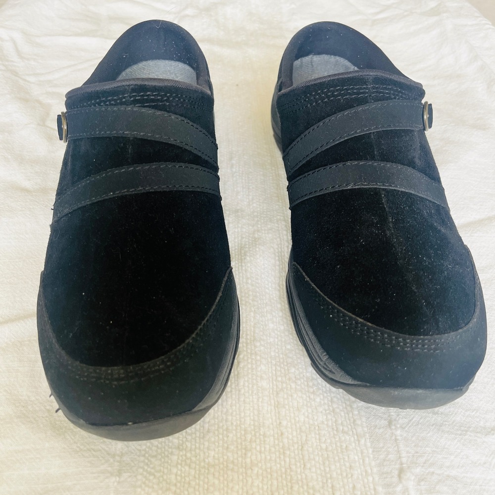 Easy Spirit Equinox Black Suede Slip On Mules Clogs women's 8.5 M